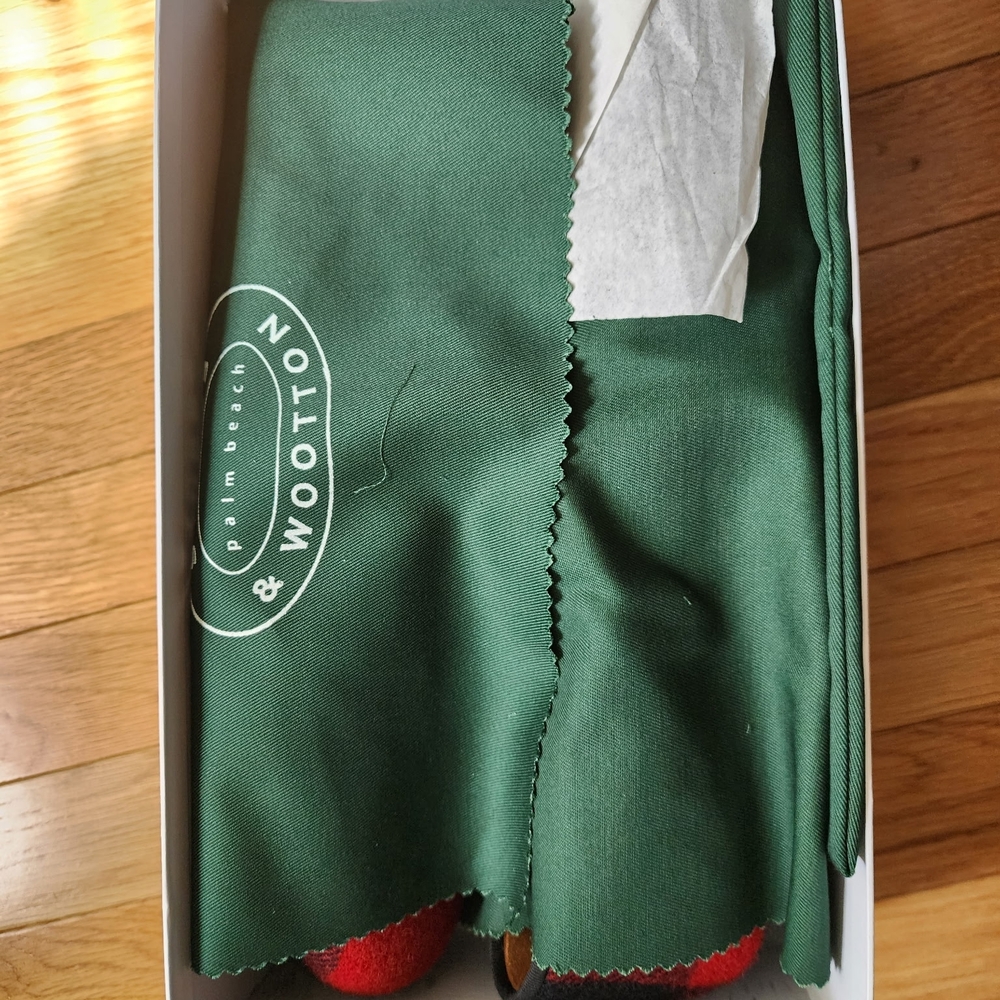 Stubbs & Wootton Red and Black Plaid Wool Slip-On Loafers - Picture 8 of 8